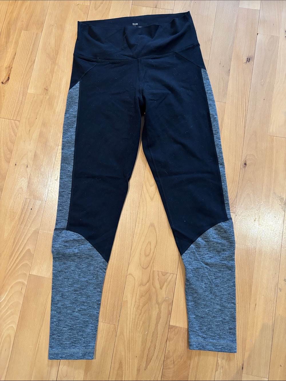 TNA Colorblock Black and Heather Gray Performance Leggings